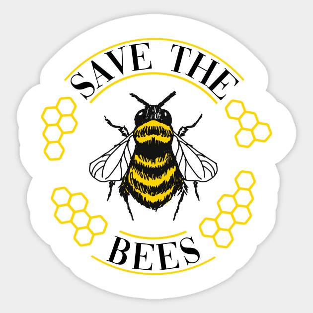Save the Bees Sticker by FontfulDesigns